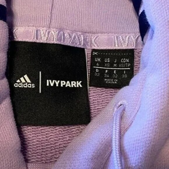 Adidas x Ivy Park Rodeo Pastel Purple Cropped Oversized Hoodie - Picture 9 of 10